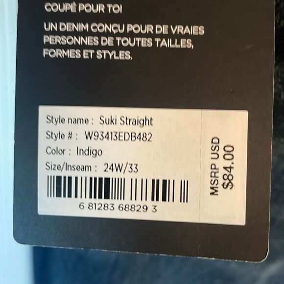 Silver Jeans Women's Plus Size Suki Mid-Rise Straight Leg Jeans Indigo 24W/33 - Picture 6 of 6